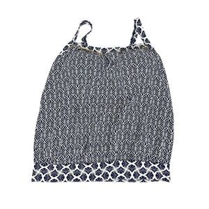 Lands’ End Blouson Navy & White Tankini Top size 10D